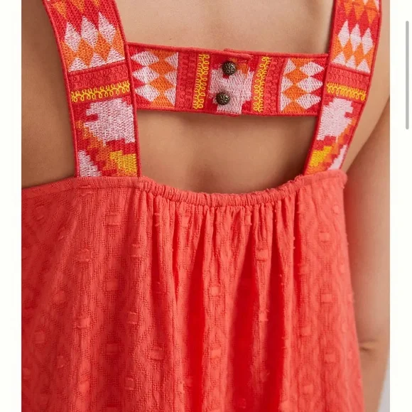 By Anthropologie coral embroidered tunic dress s - Picture 3 of 10